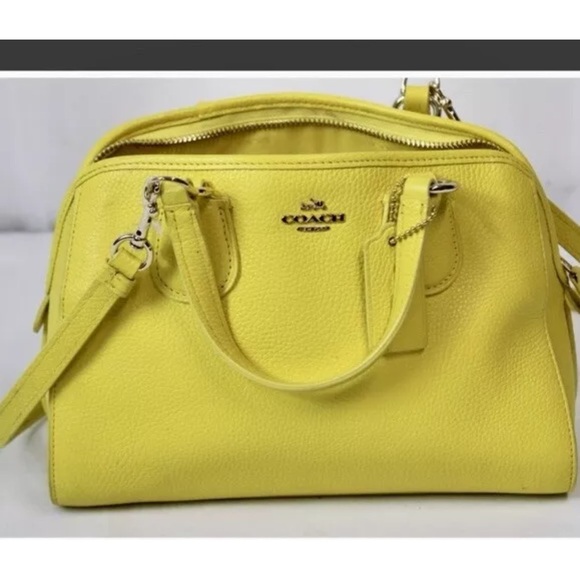 Coach Cross-Body Bag, 7x11x5" mustard, yellow stellar condition, not a blemish - Picture 5 of 7